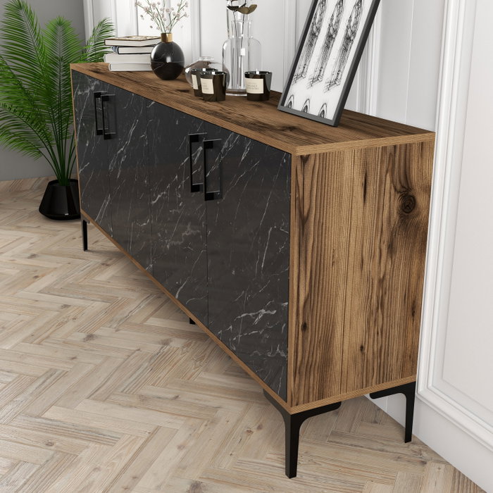 Hanah Home Kiev Consola de Nogal y Negro